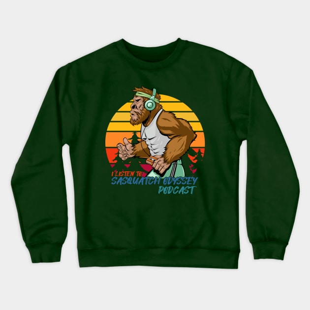 Sasquatch Odyssey - I Listen Graphic Design Crewneck Sweatshirt by Paranormal World Productions Studio